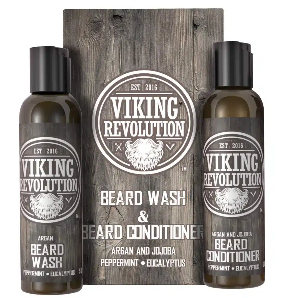 Viking Revolution Beard Wash & Beard Conditioner Set w/Argan & Jojoba Oils